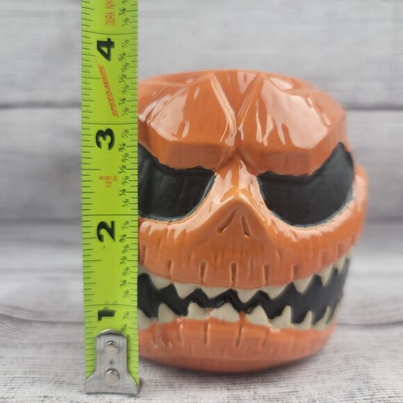 Rare DISNEY TRADER SAM'S Mahaloween 2015 Orange JACK SKELLINGTON Tiki Mug Signed - Picture 8 of 8